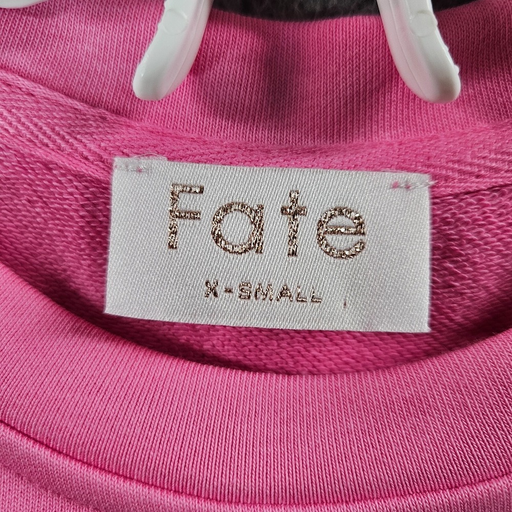 NWOT Fate Sweater Women XS - Love - Heart Pink Preppy - Picture 3 of 11